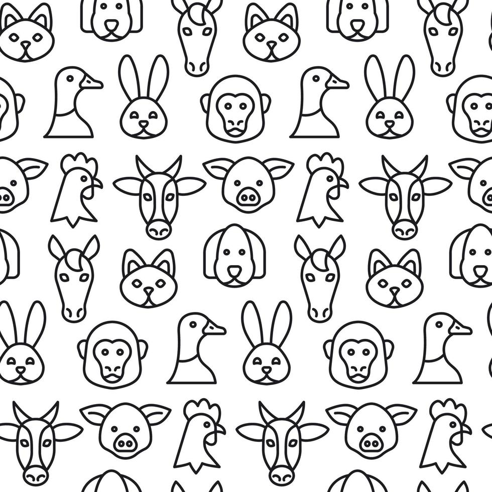 animals seamless pattern vector