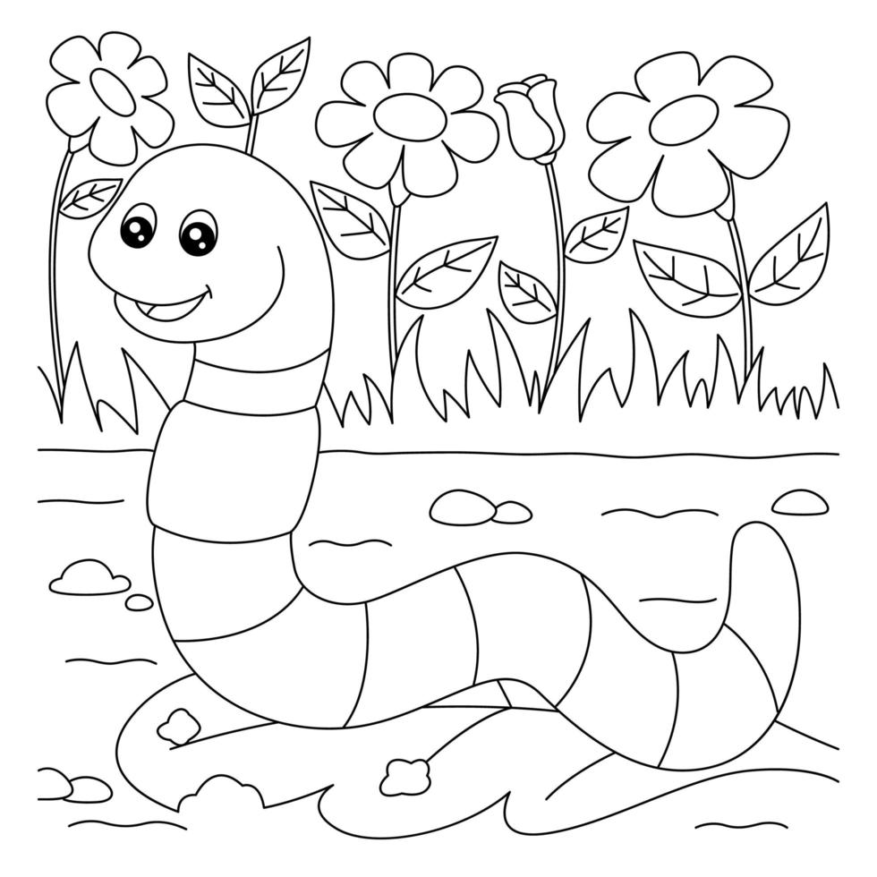 worm coloring pages