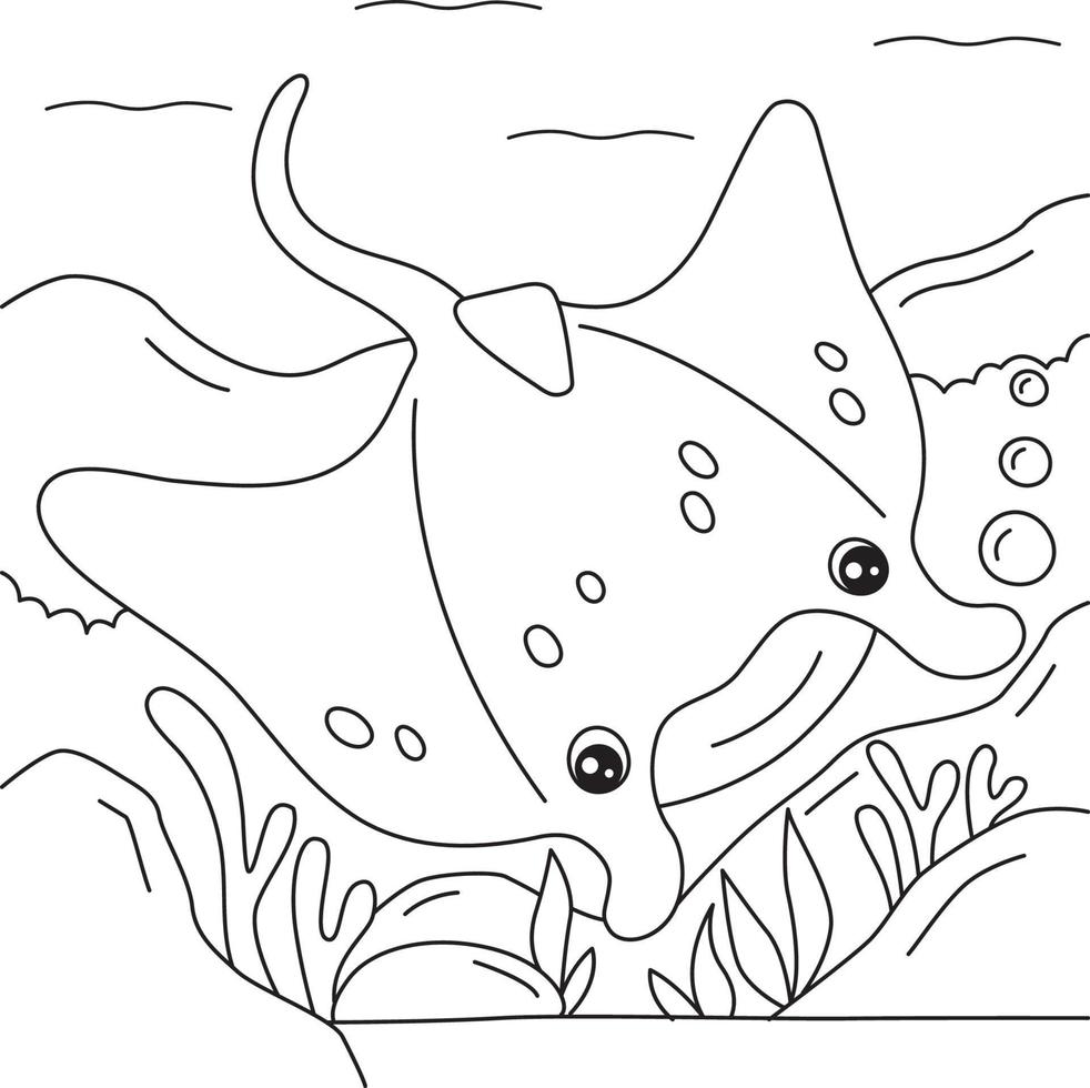 dibujo de mantarraya para colorear para niños 5073710 Vector en Vecteezy