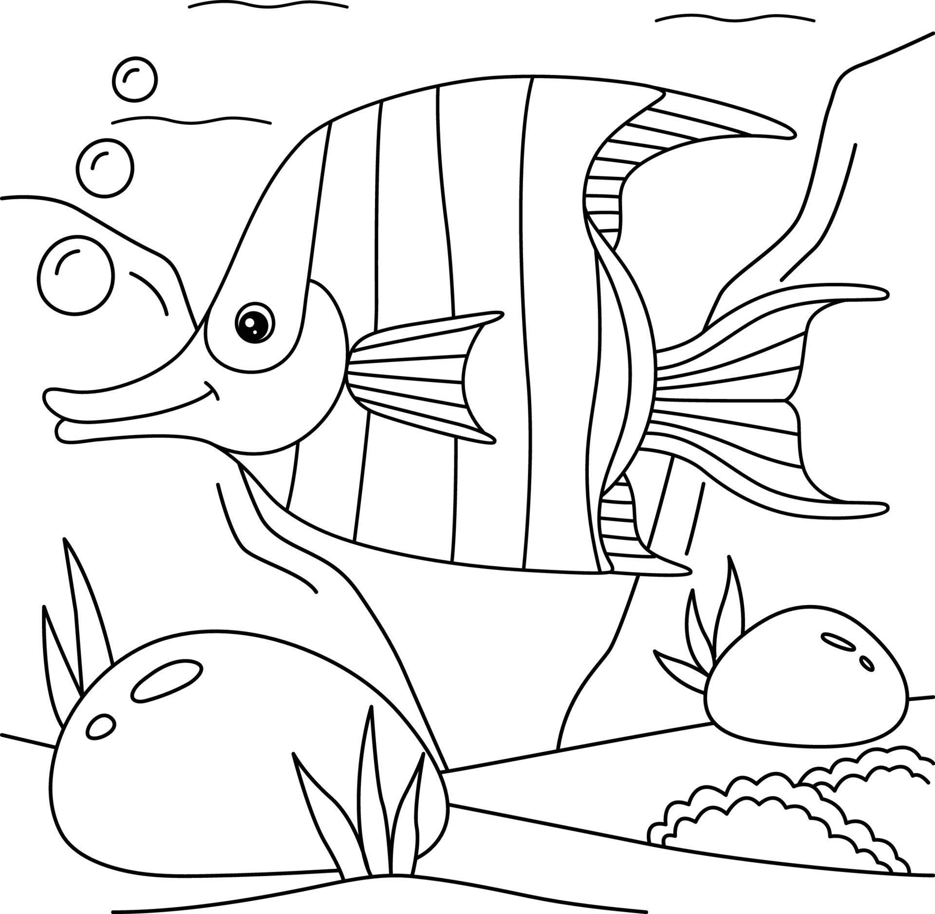 Angelfish Coloring Page for Kids 5073713 Vector Art at Vecteezy