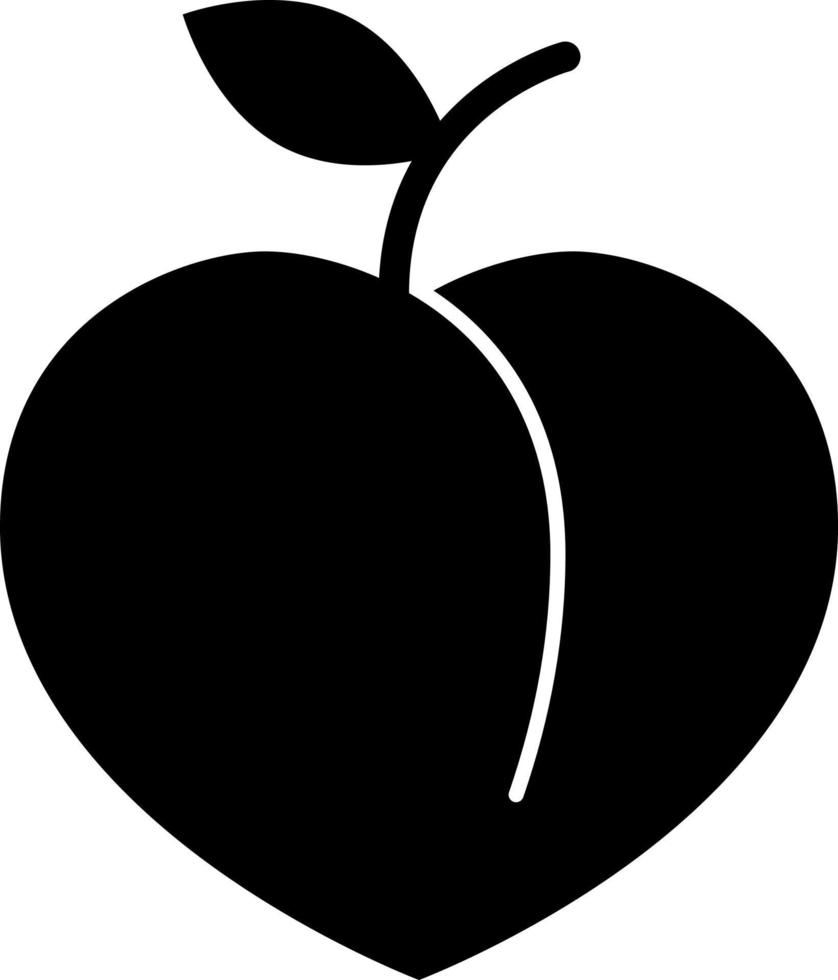 Peach Glyph Icon Fruit Vector