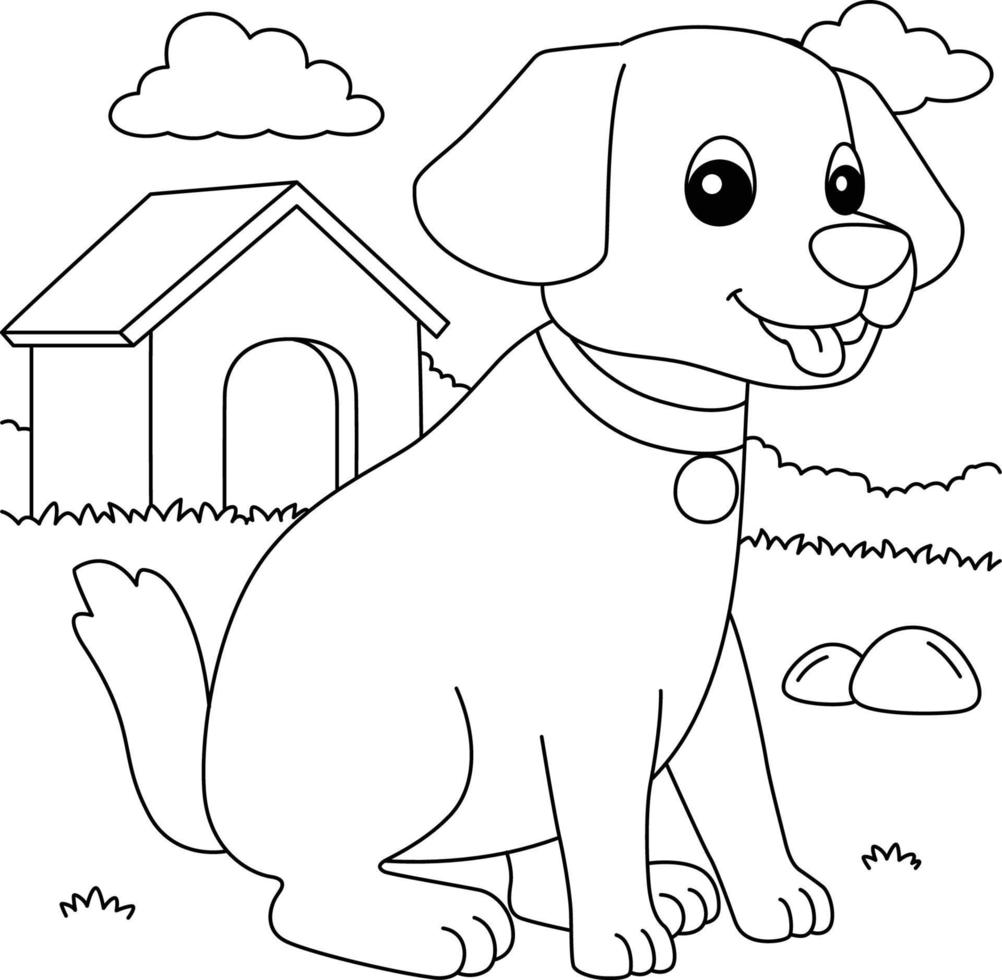 Un Perro Para Colorear página para colorear de perros para niños 5073728 Vector en Vecteezy