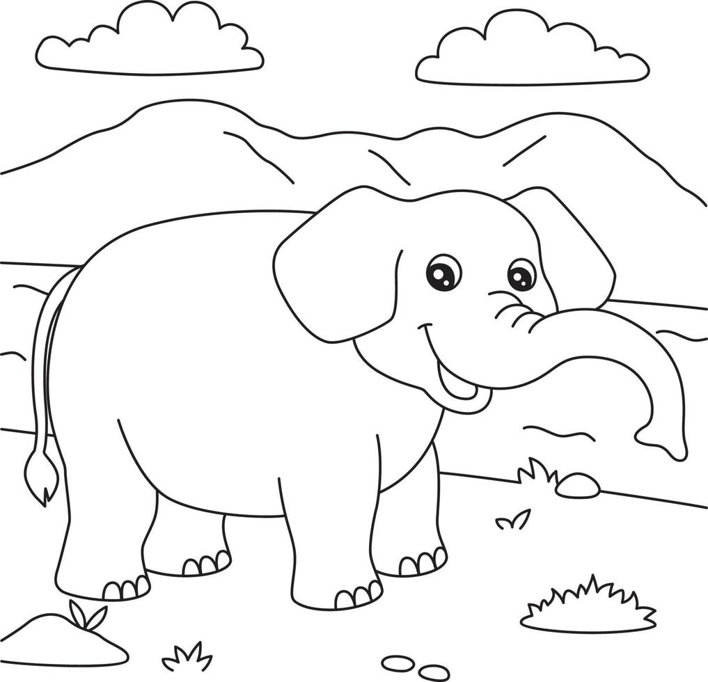 elefante para colorear para niños vector