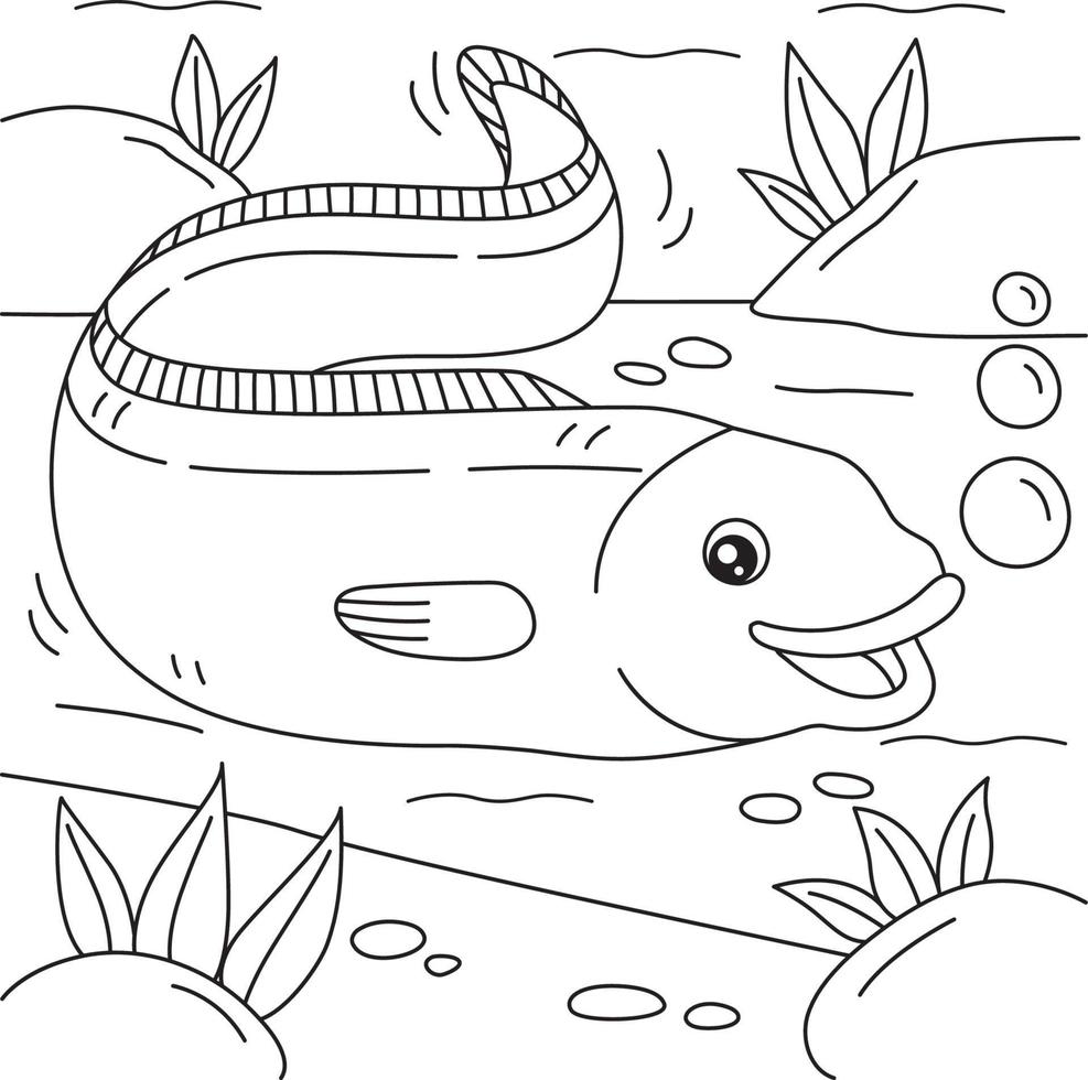 Eel Coloring Page for Kids vector