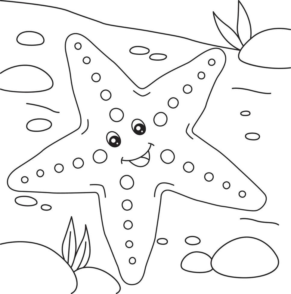 Sea Star Coloring Page for Kids vector