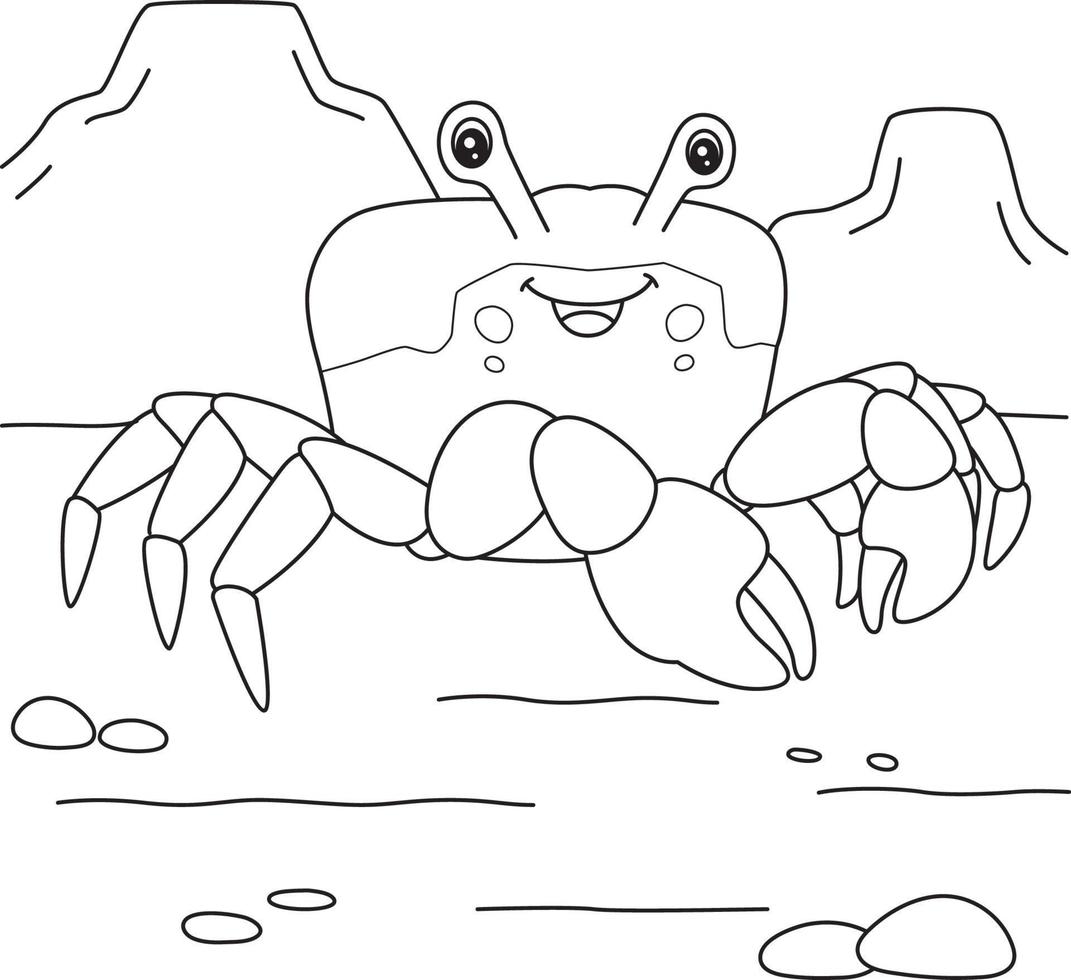 Red Jamaican Crab Coloring Page for Kids vector