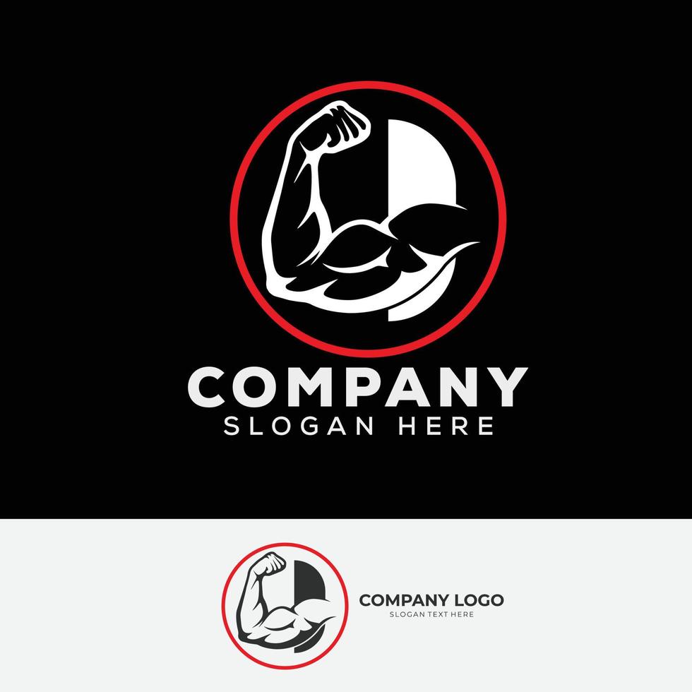 Muscular arm letter I logo design Letter I arm biceps in negative space. Simple, excellent, minimal logo design suitable for gym, fitness apparel, gear, sports, etc vector