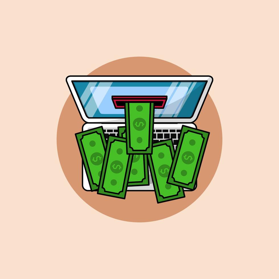 Online money withdrawal, Bussines illustration vector