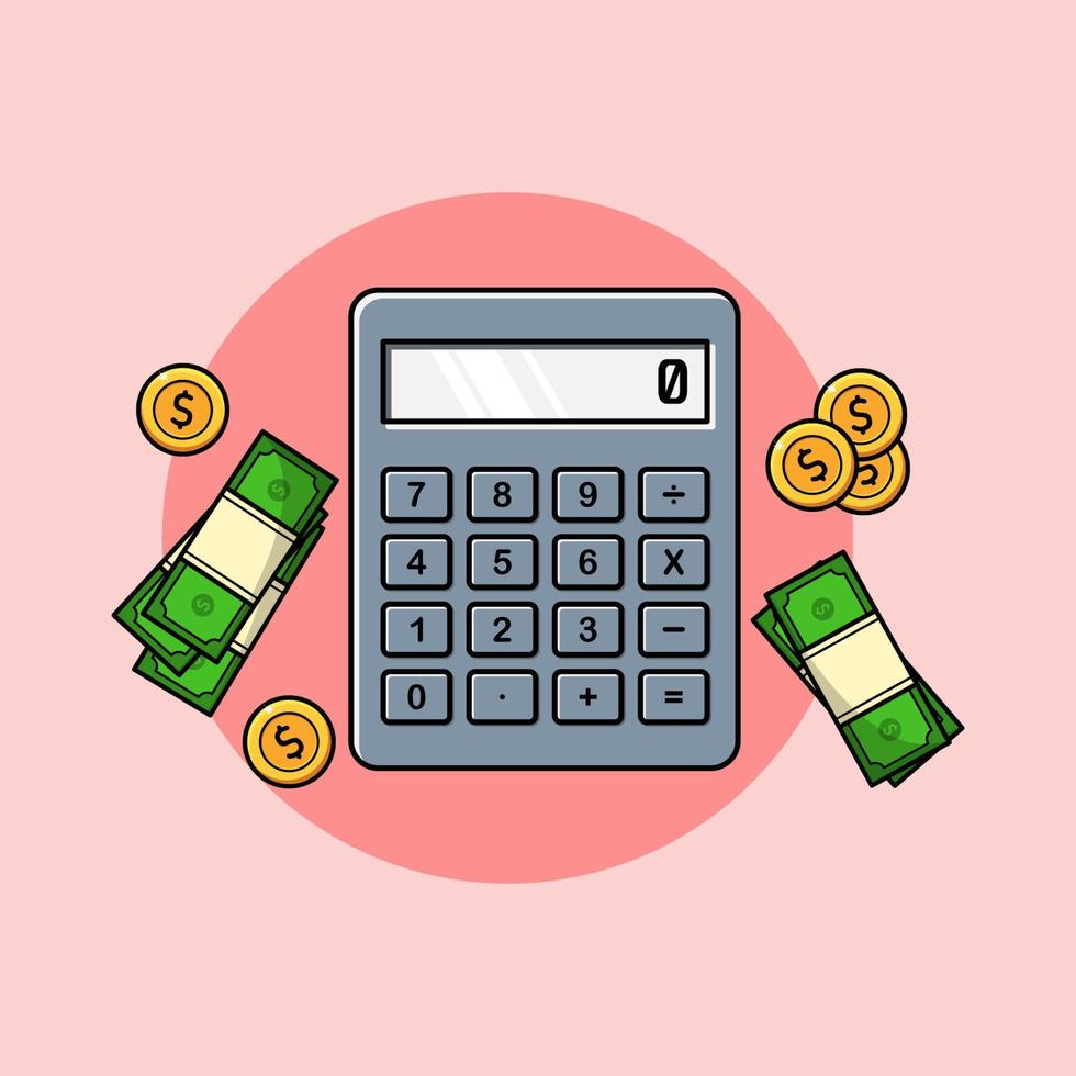 Money calculation with calculator, Finance illustration vector