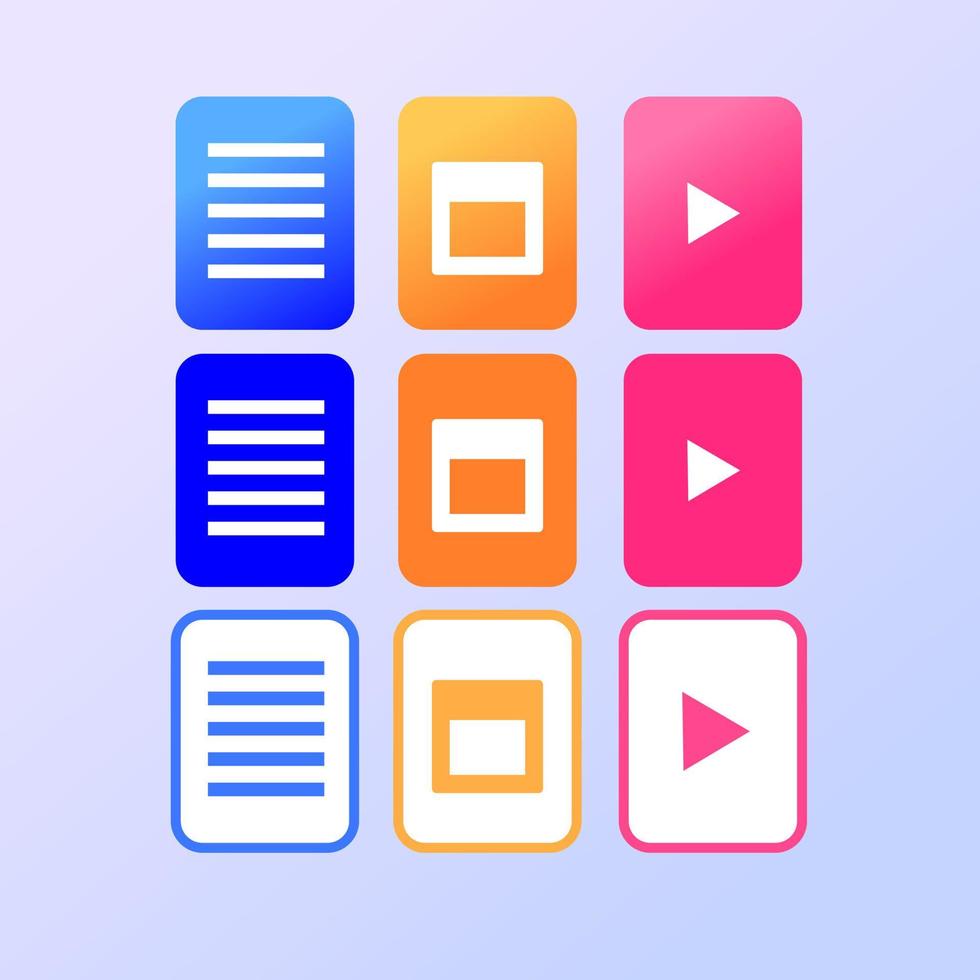 File Icons Set Vector Kit Colorful