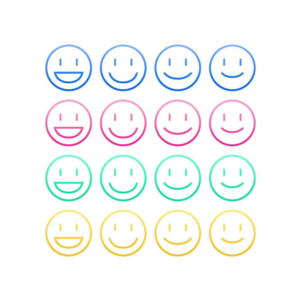 conjunto de emoticonos felices y coloridos vector