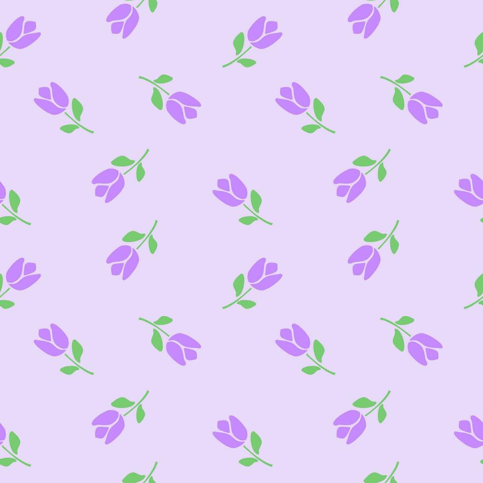 purple tulips pattern seamless background vector