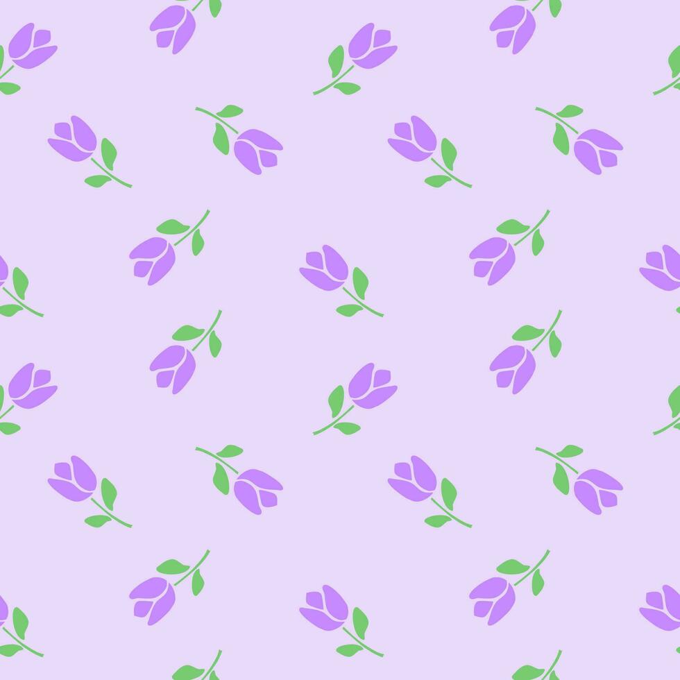 Fondo transparente de patrón de tulipanes púrpura vector