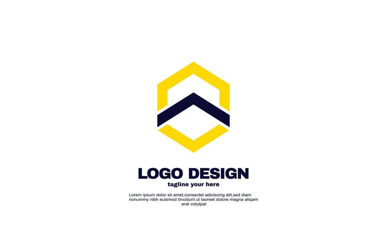 abstract creative corporate company business simple idea hexagon design logo element brand identity design template vector