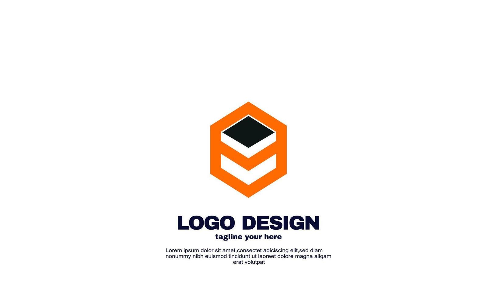 awesome creative corporate company business simple idea hexagon design logo element brand identity design template colorful vector