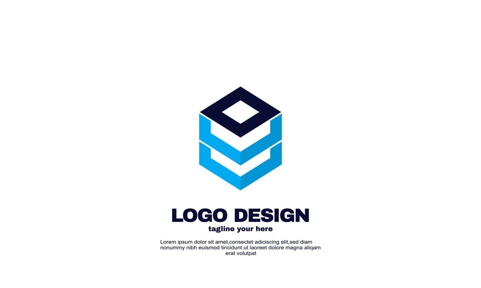 awesome creative corporate company business simple idea hexagon design logo element brand identity design template vector