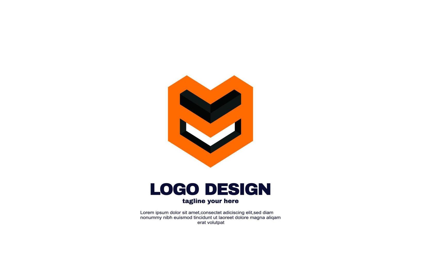 stock abstract creative corporate company business simple idea hexagon design logo element brand identity design template colorful vector