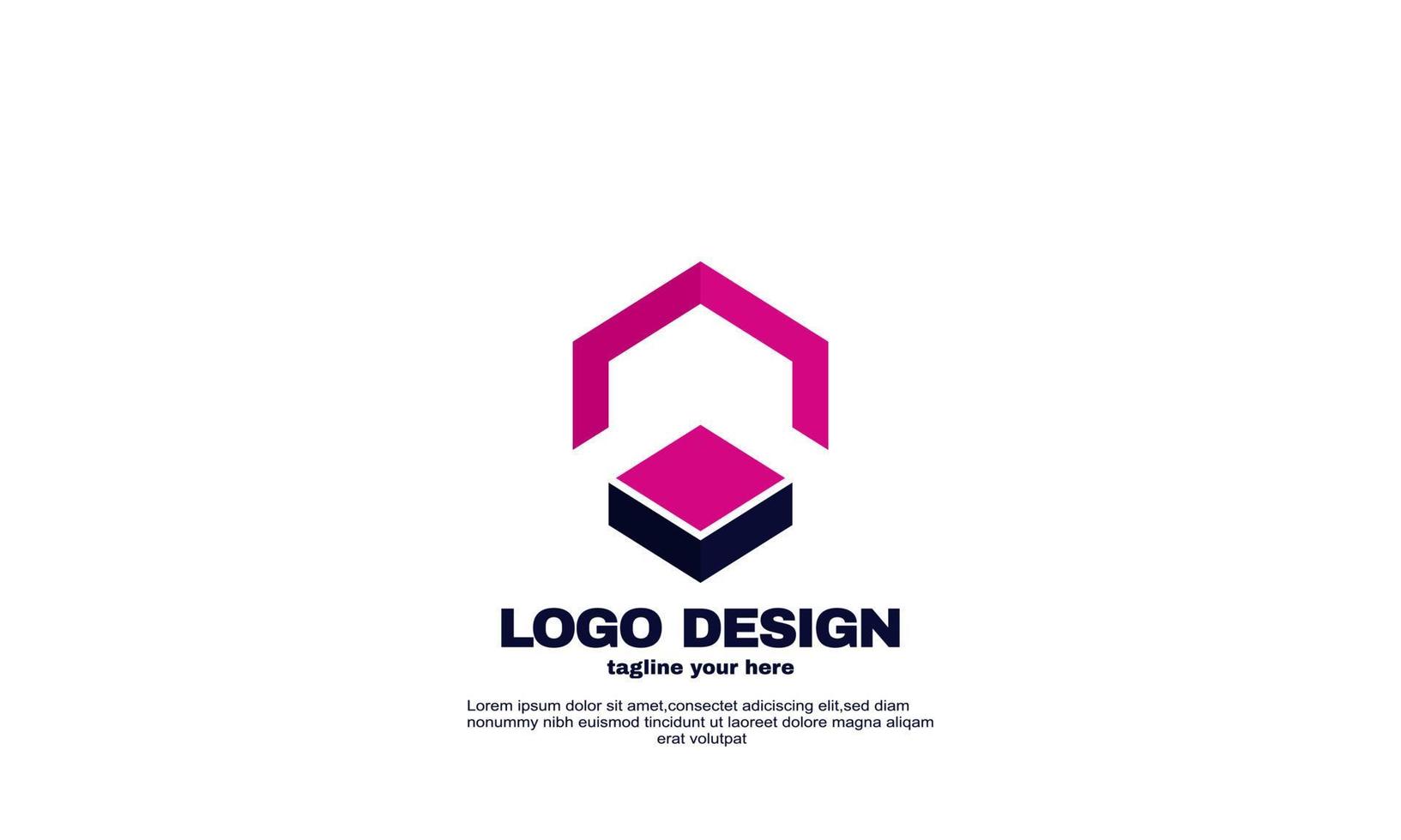 stock abstract creative corporate company business simple idea hexagon design logo element brand identity design template vector