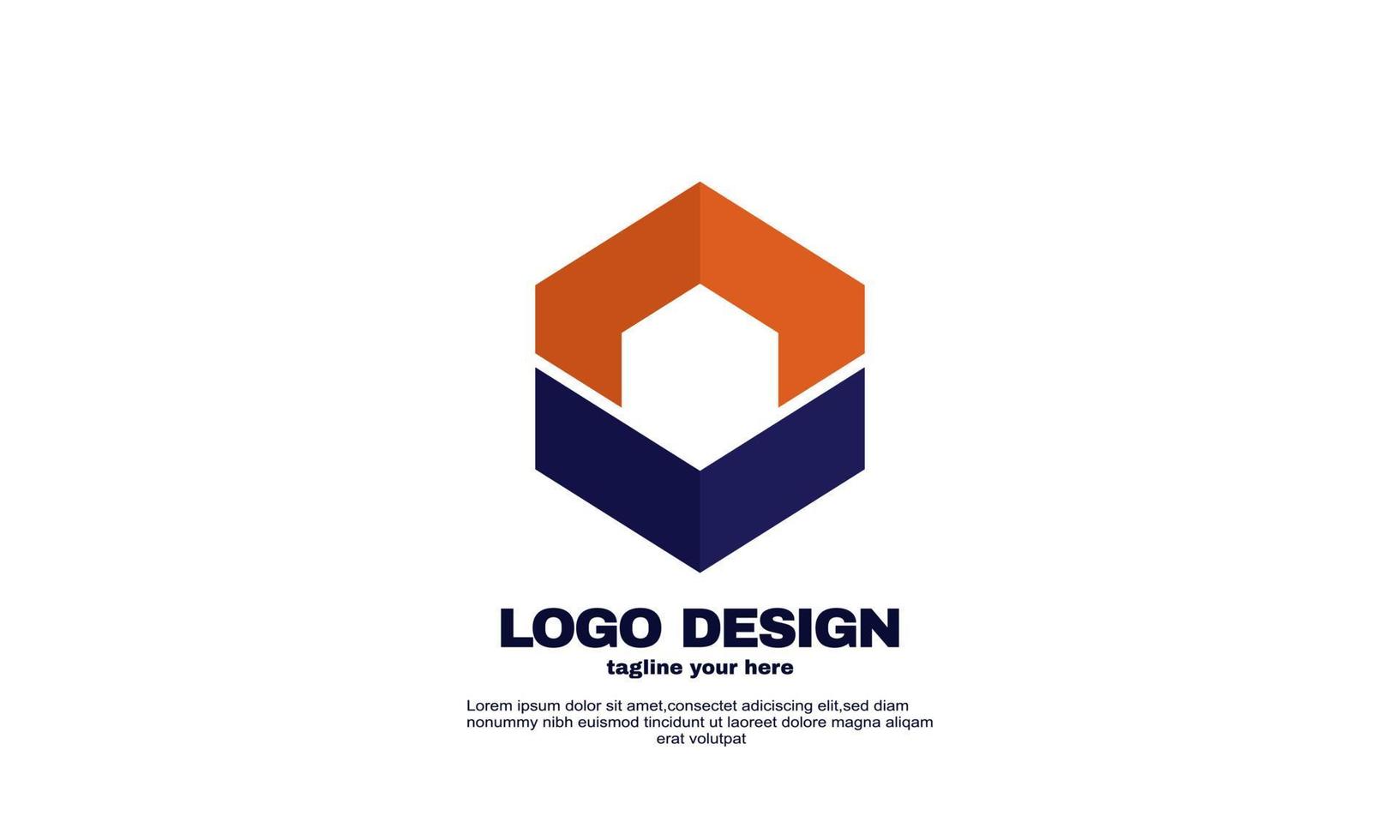 stock creative company building business simple idea design logo element brand identity design template vector