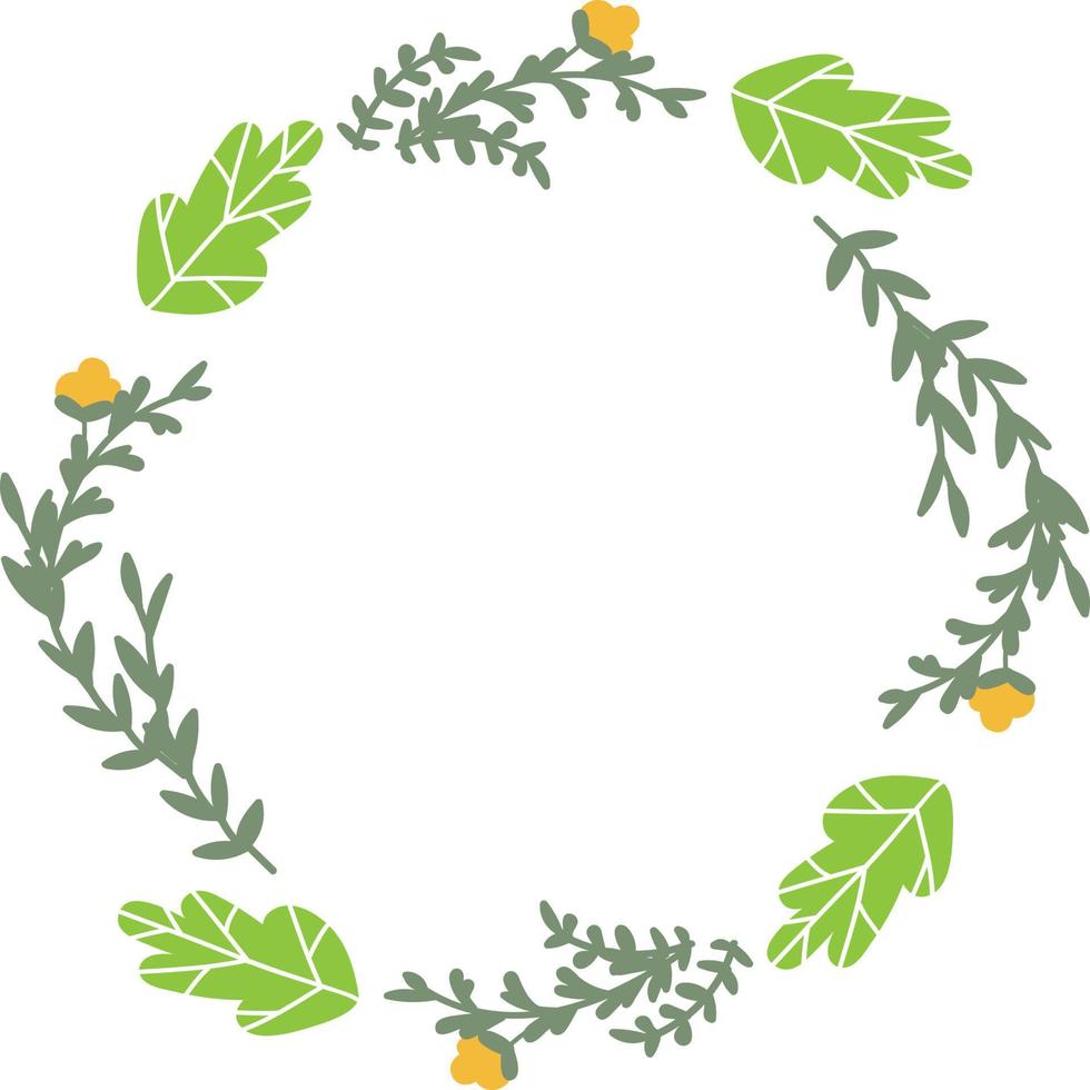spring wreaths in round circle vector