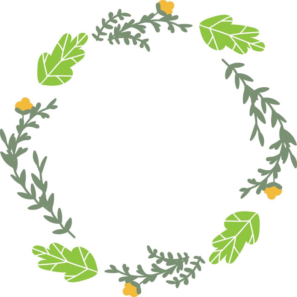 spring wreaths in round circle vector