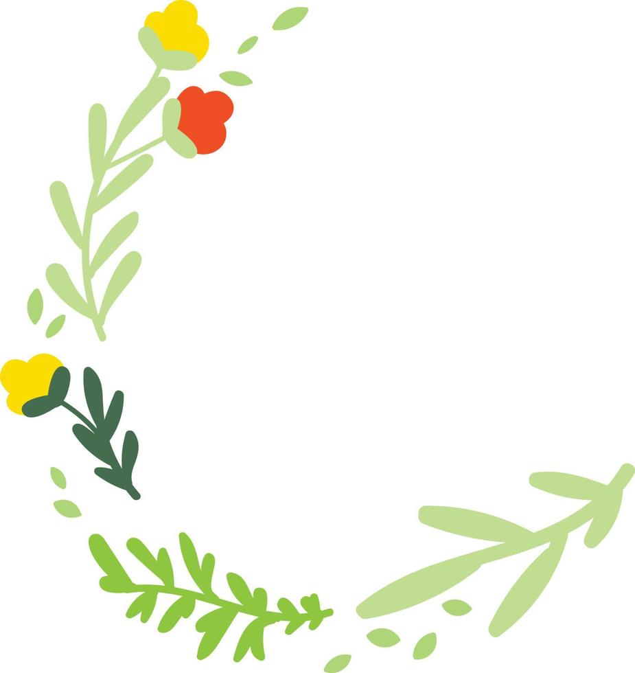 spring wreaths in round circle vector