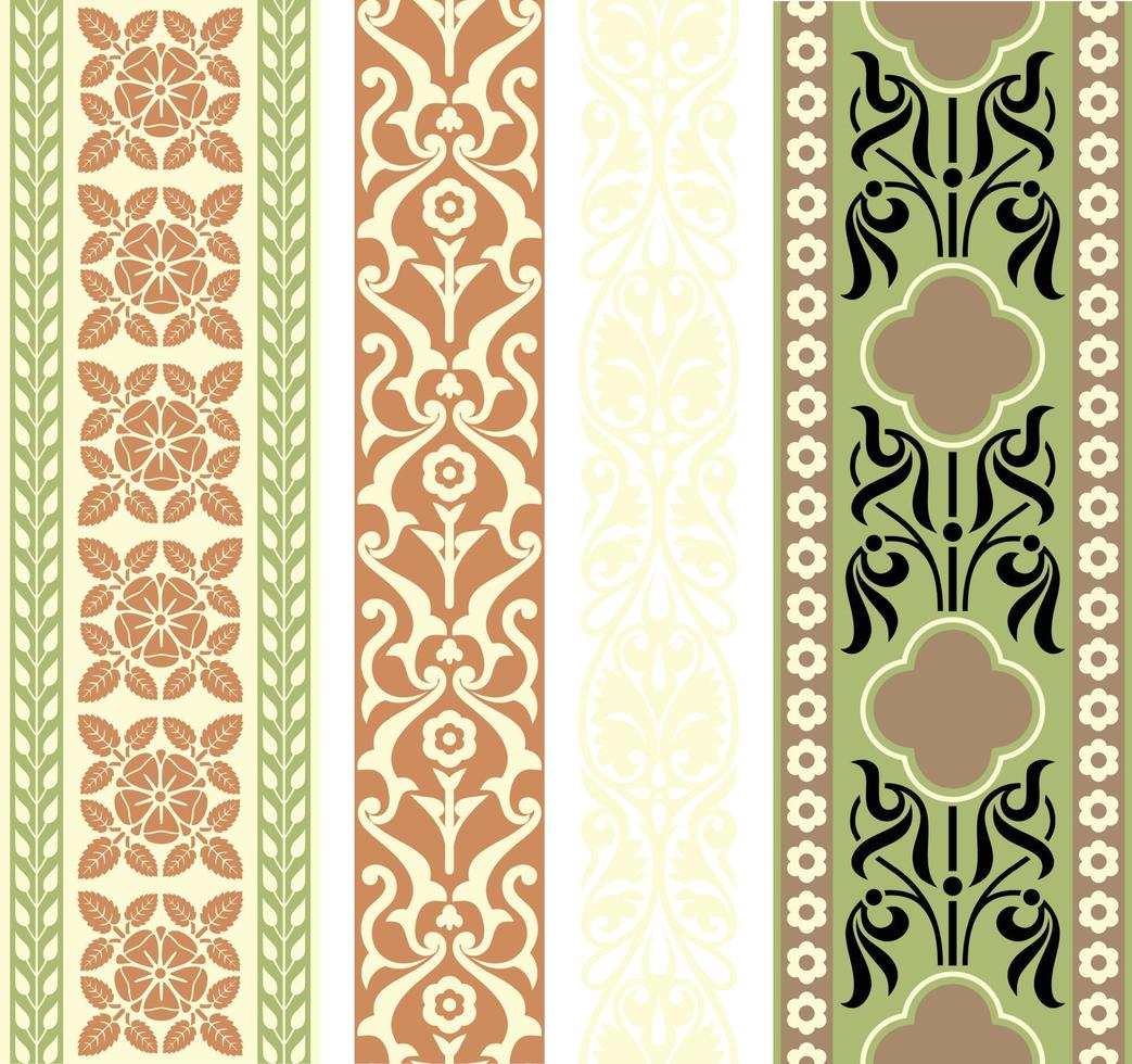 Set of vintage vector frames and pattern 02