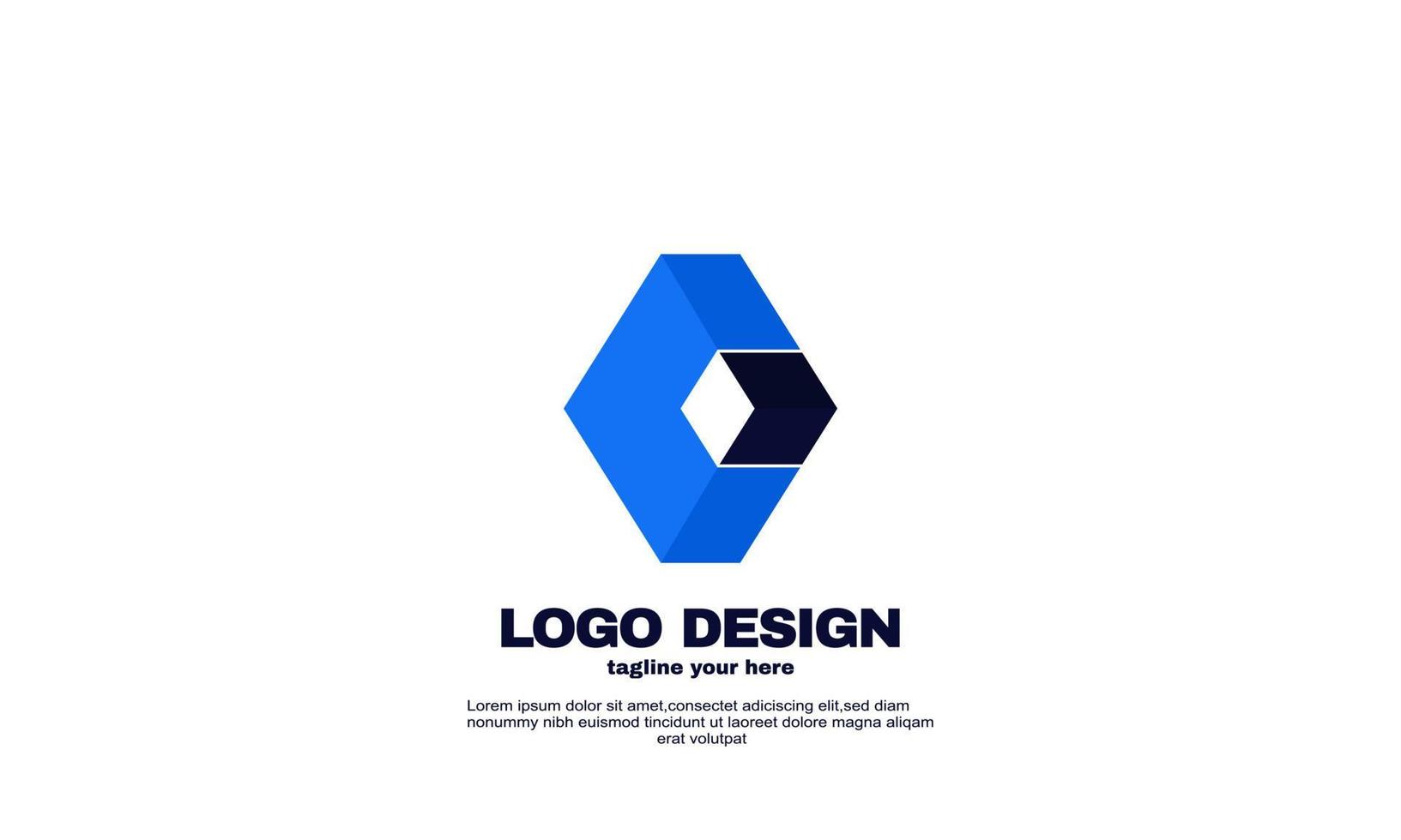 awesome creative illustration modern logo company sign geometric design vector