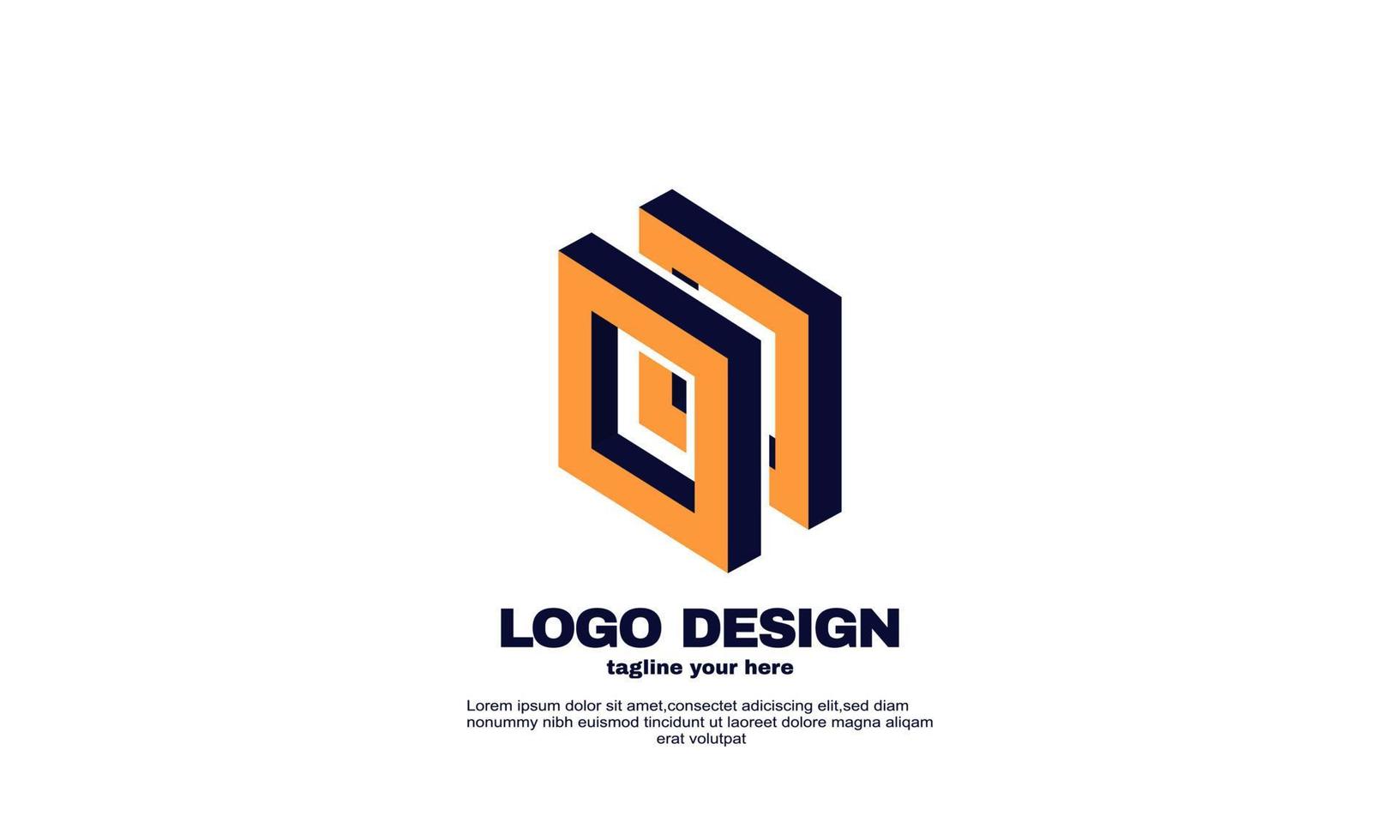 abstract creative illustration modern logo company business sign geometric design vector