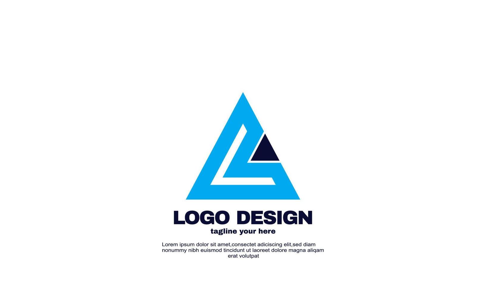 awesome creative corporate business company simple idea design triangle logo element brand identity design vector