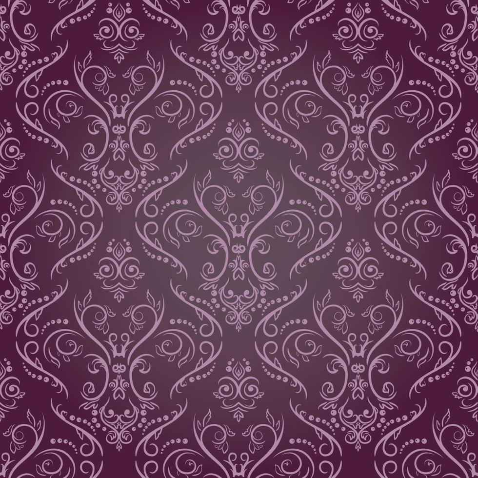 Damask Seamless Pattern - Purple vector