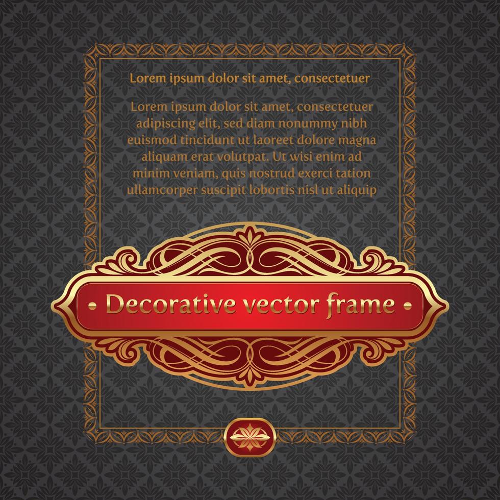 Decorative Golden Vector Frame