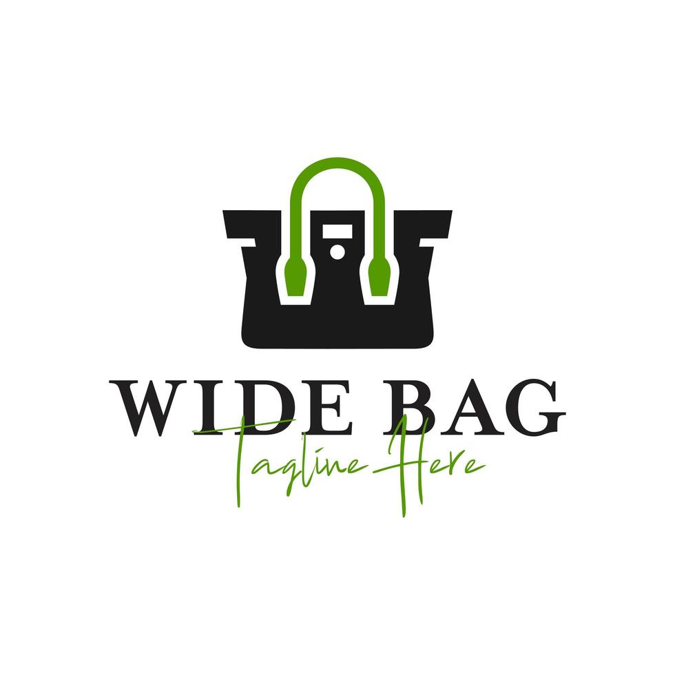 wide bag inspiration illustration logo with letter W vector