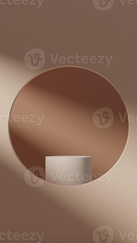 3D illustration rendering image of empty space mockup podium geometric shape for product display photo
