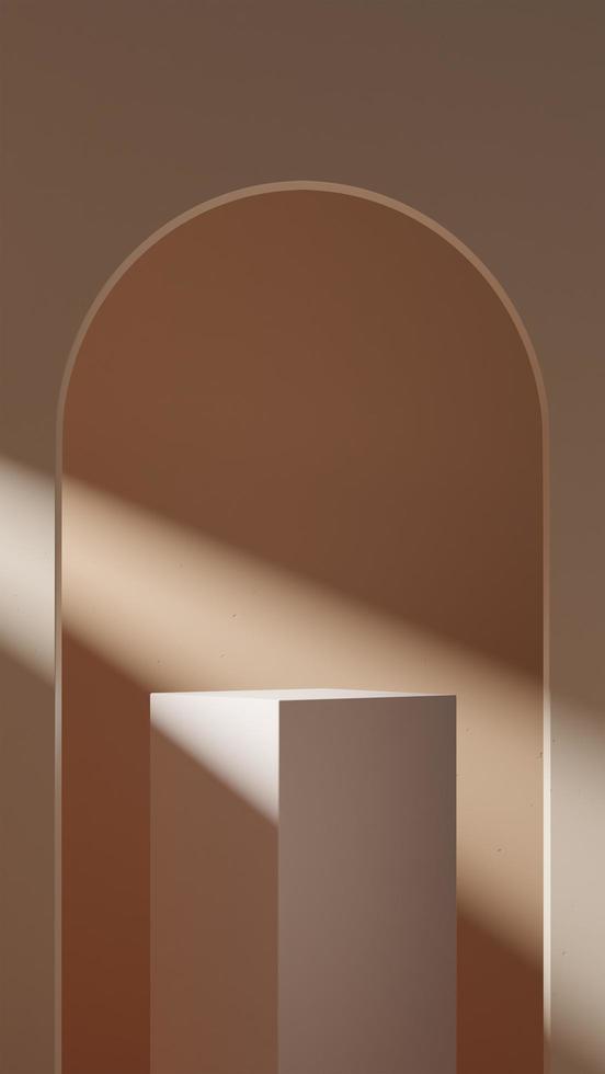 3D illustration rendering image of empty space mockup podium geometric shape for product display photo