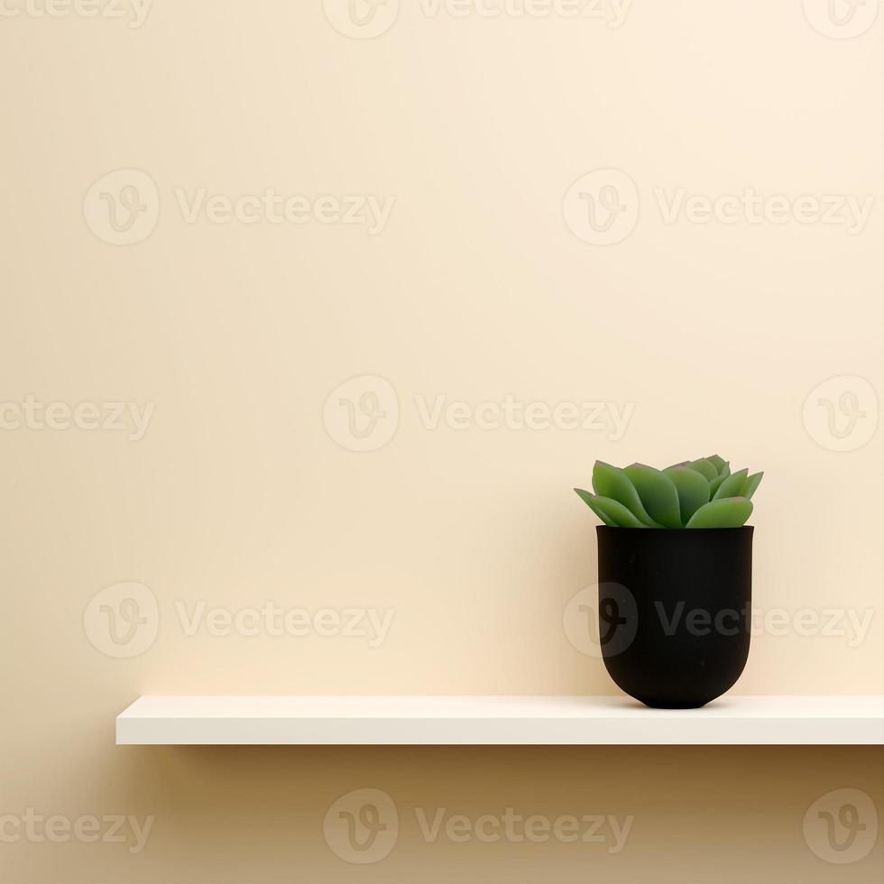 3D illustration rendering image of empty space mockup podium nature themed for product display photo