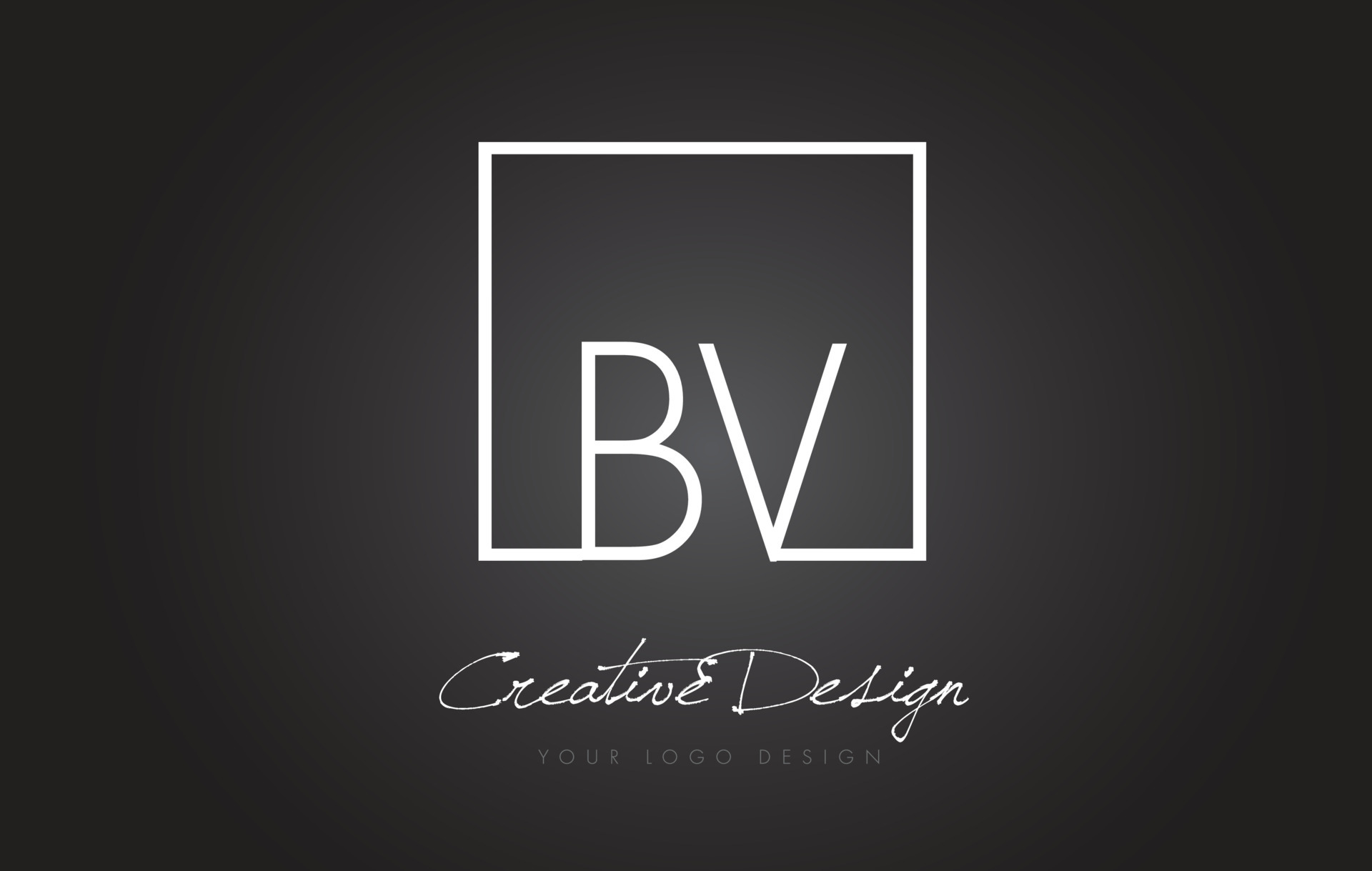 BV Square Frame Letter Logo Design with Black and White Colors. 5074723 ...