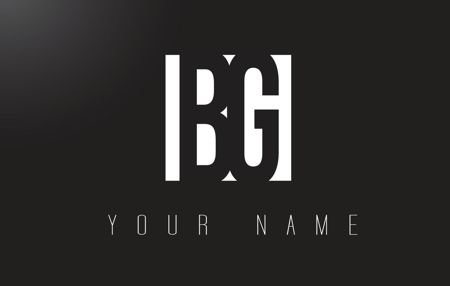BG Letter Logo With Black and White Negative Space Design. vector