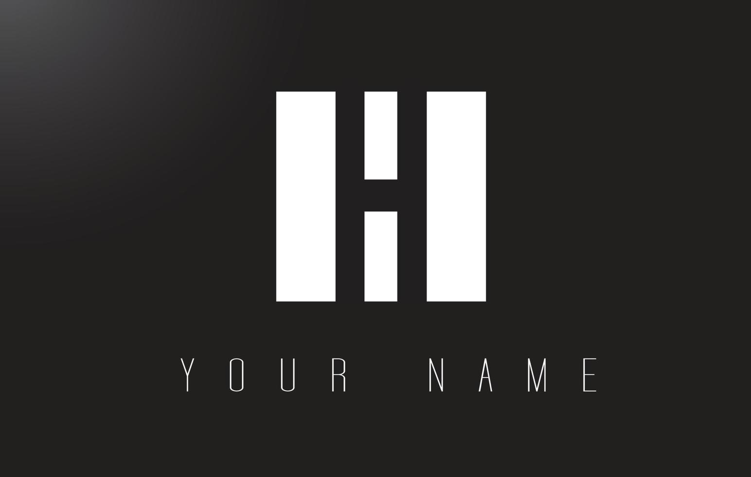 logotipo de letra h con diseño de espacio negativo en blanco y negro. vector