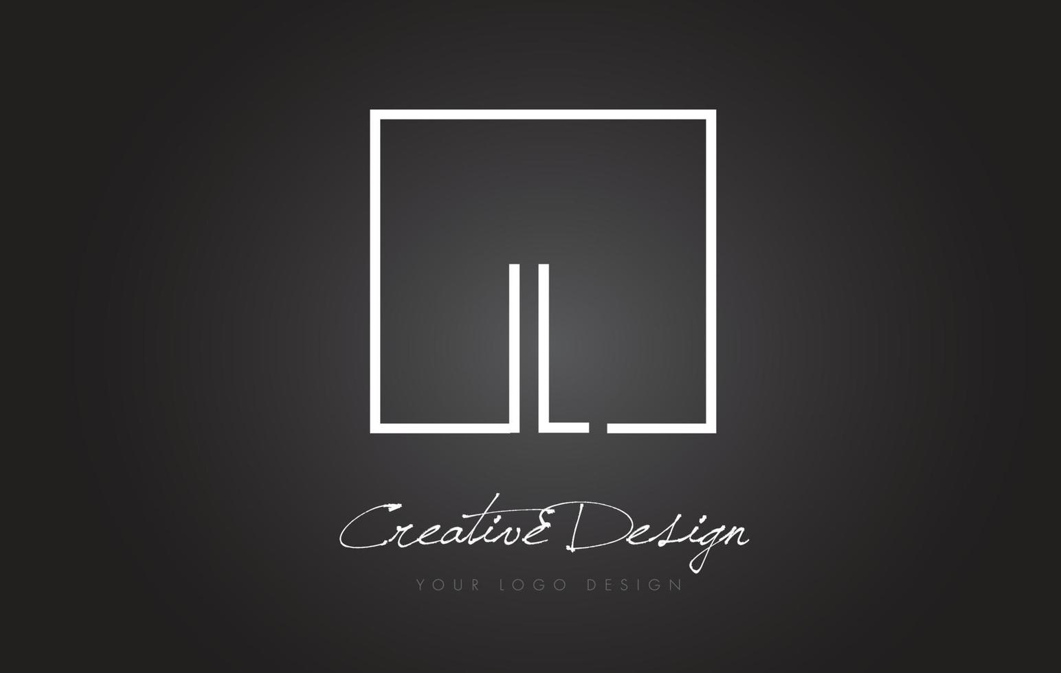 IL Square Frame Letter Logo Design with Black and White Colors. vector