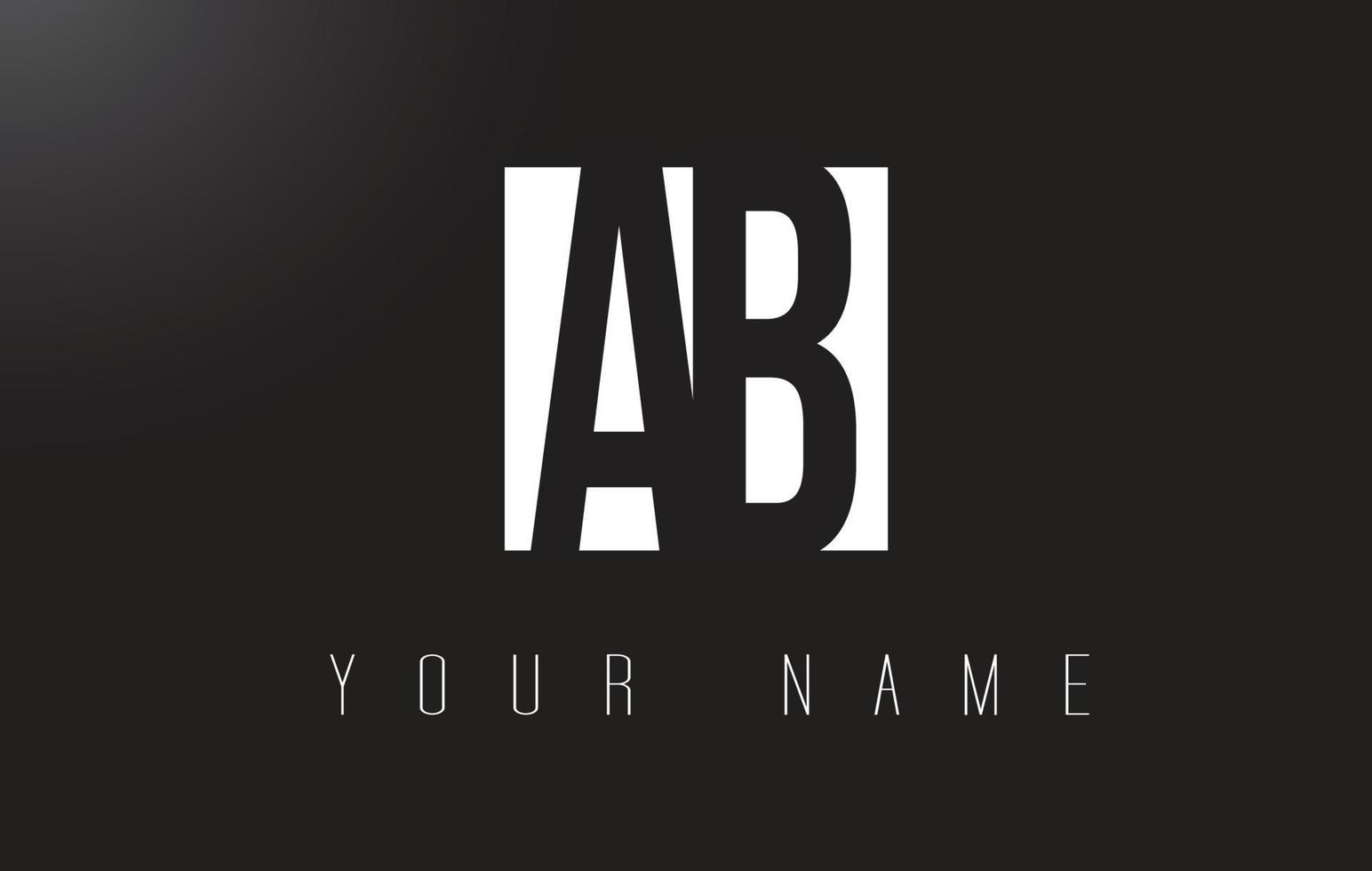 AB Letter Logo With Black and White Negative Space Design. vector