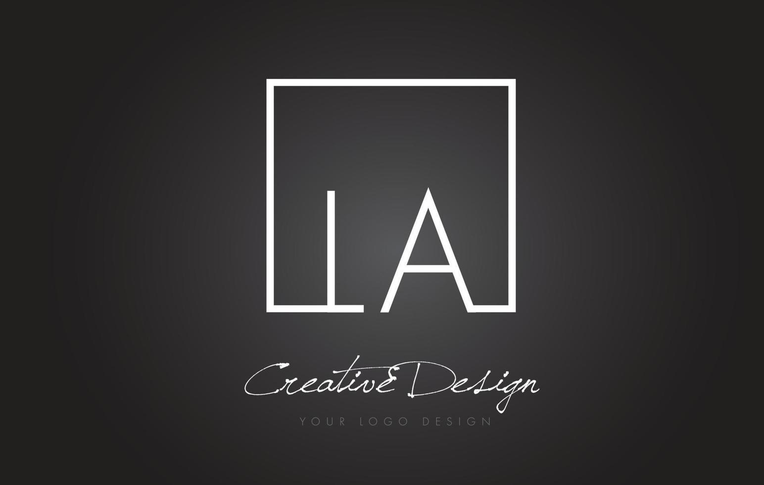 LA Square Frame Letter Logo Design with Black and White Colors. 5074836 ...