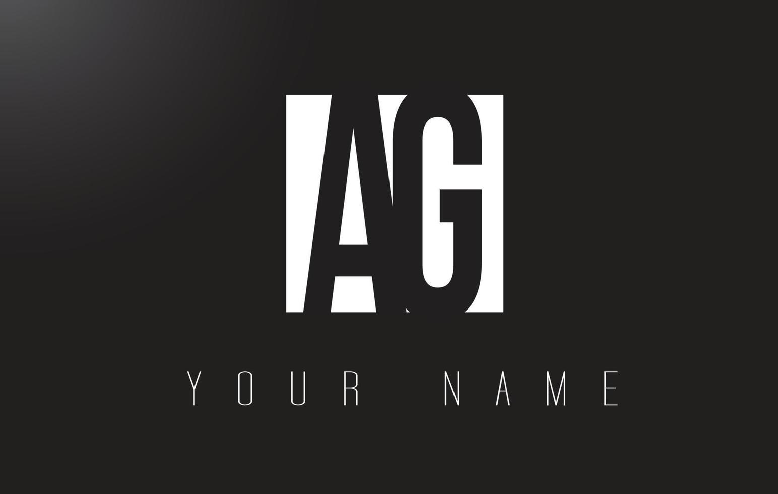 AG Letter Logo With Black and White Negative Space Design. vector