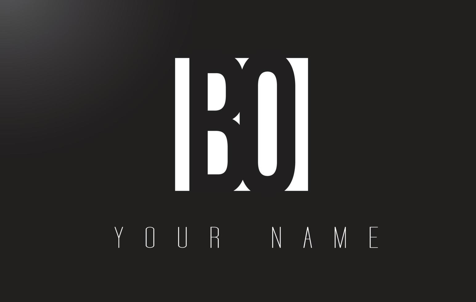 BO Letter Logo With Black and White Negative Space Design. vector