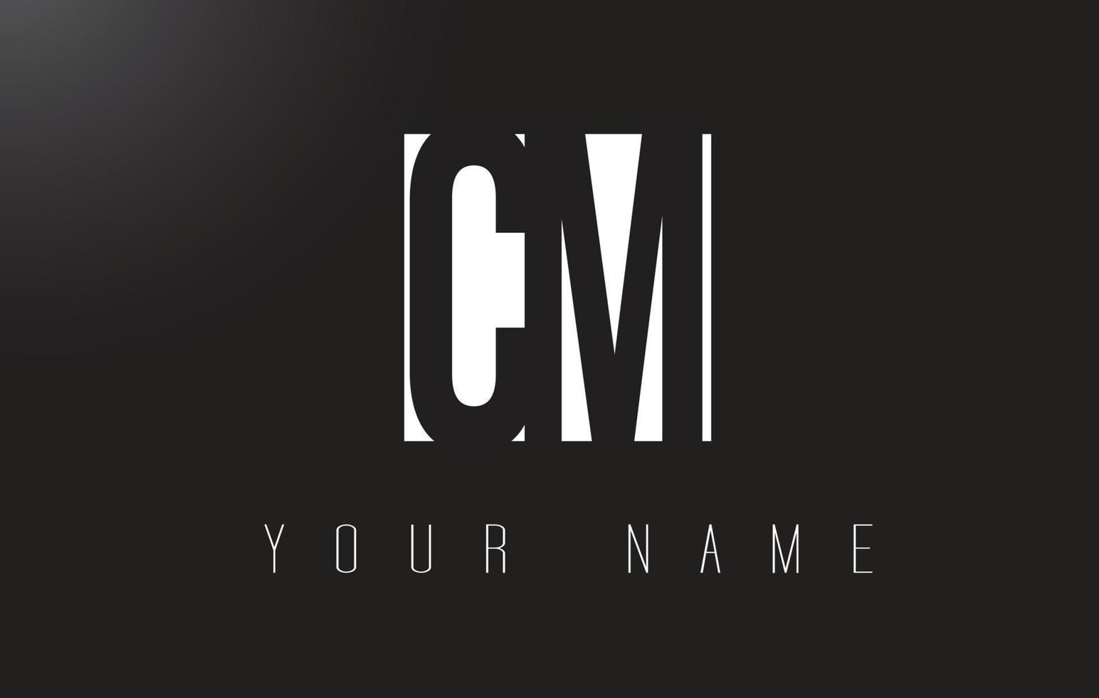CM Letter Logo With Black and White Negative Space Design. vector