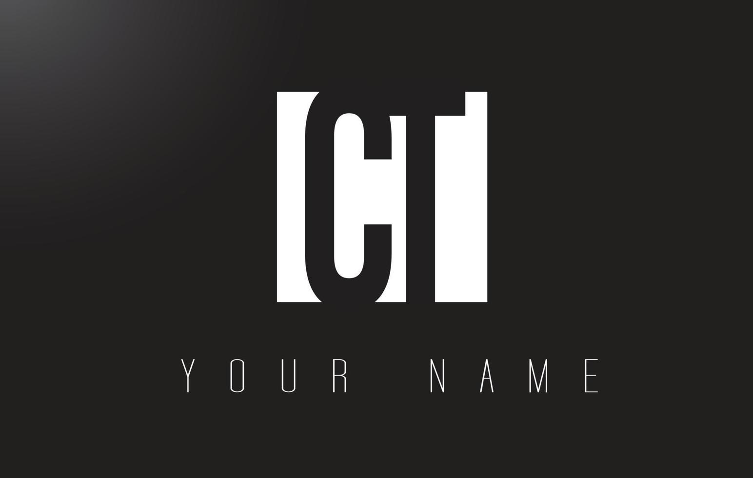 CT Letter Logo With Black and White Negative Space Design. vector