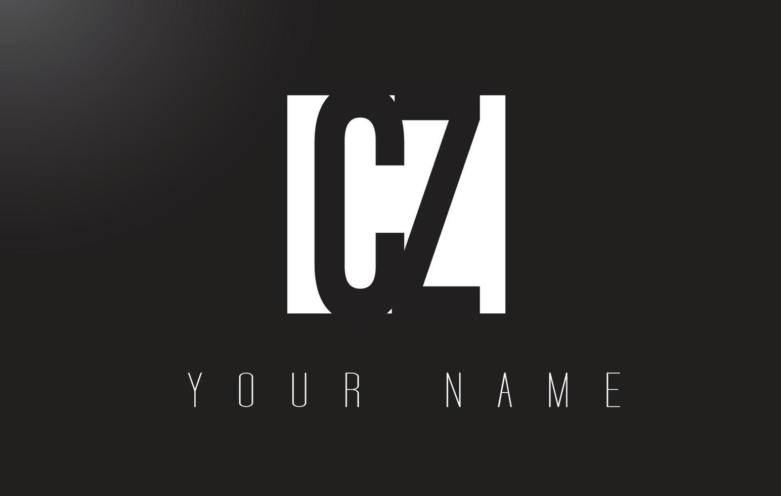 CZ Letter Logo With Black and White Negative Space Design. vector