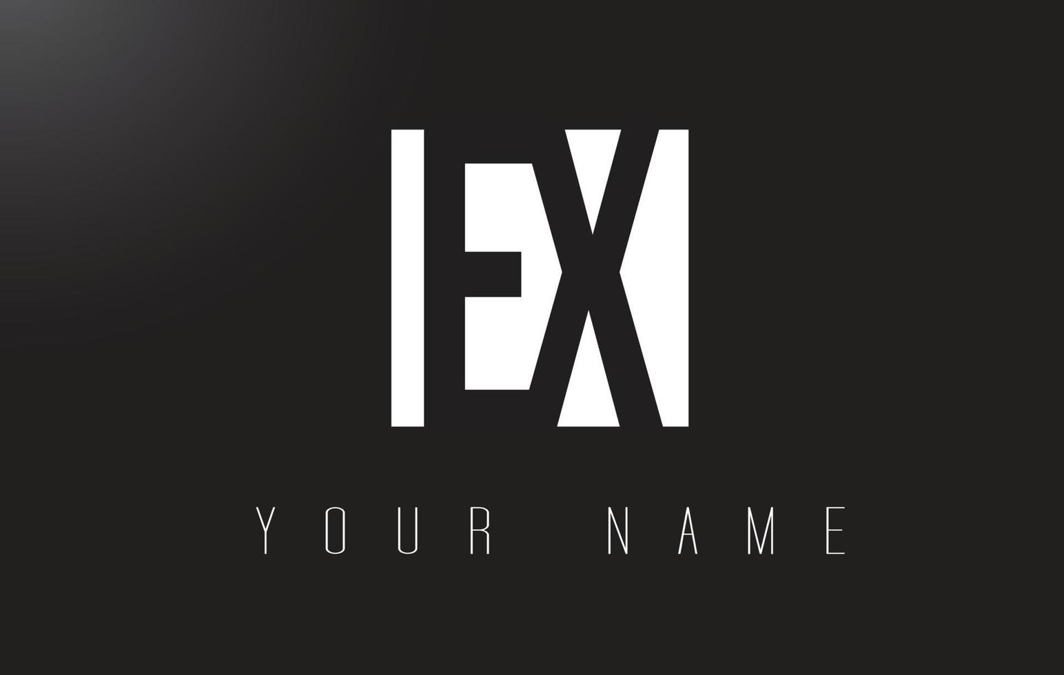 EX Letter Logo With Black and White Negative Space Design. vector