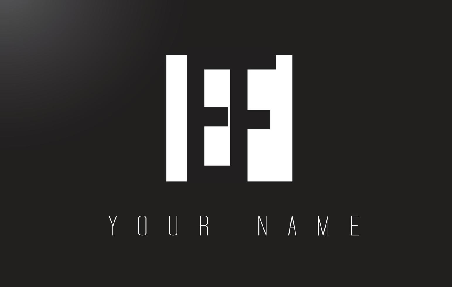 logotipo de letra ef con diseño de espacio negativo en blanco y negro. vector