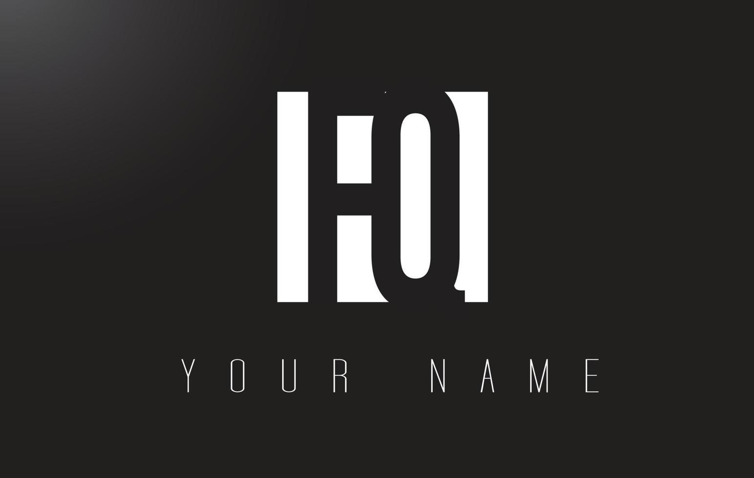 logotipo de letra fq con diseño de espacio negativo en blanco y negro. vector